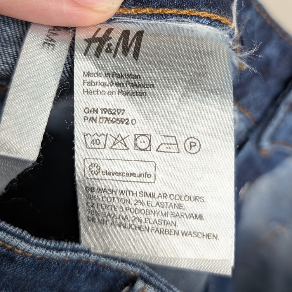 H&M Girls Kids Button Up A Line Blue Casual Mini Jean Skirt Size 10-11 Years - Picture 16 of 16